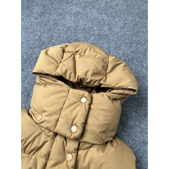 Womens Lululemon Wonder Puff 600 Fill Down Brown Cropped Vest, Size 4 - Picture 4 of 9